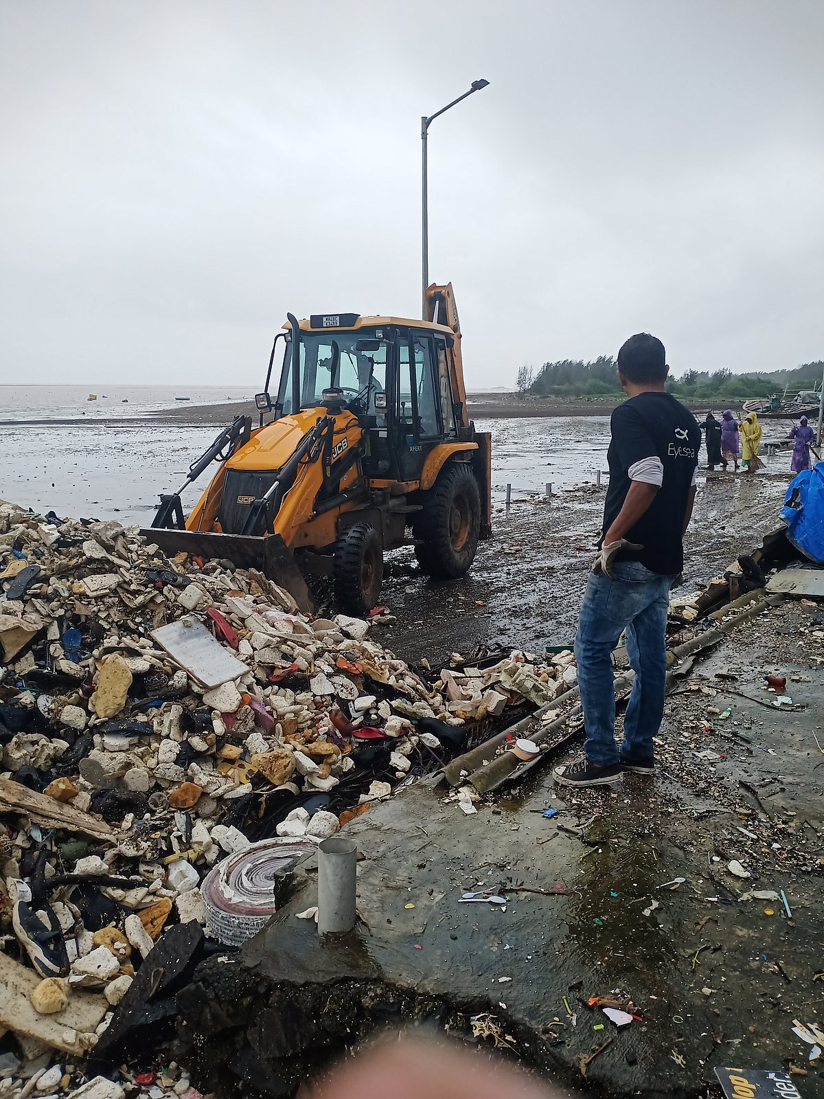 Volunteers Cleaning up the beach 
